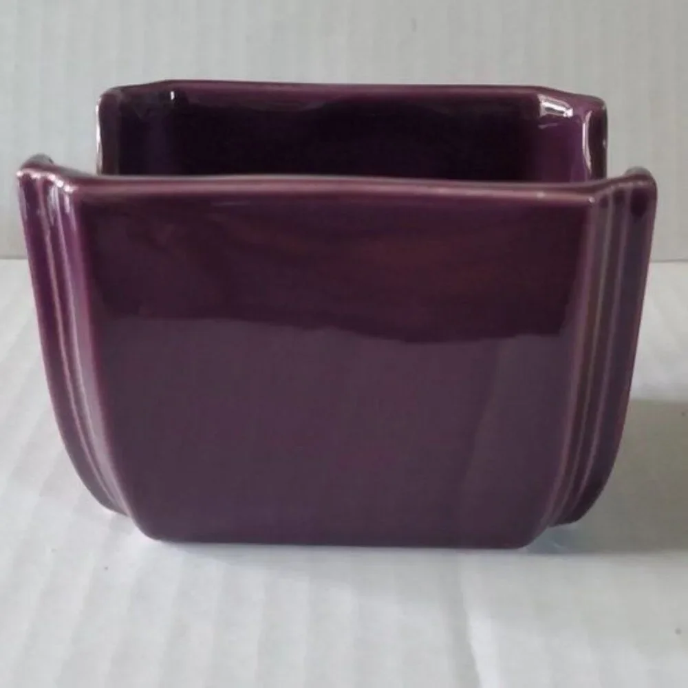 Fiestaware Fiesta Sugar Packet Sweetener Caddy Organizer Cards Ceramic Mulberry